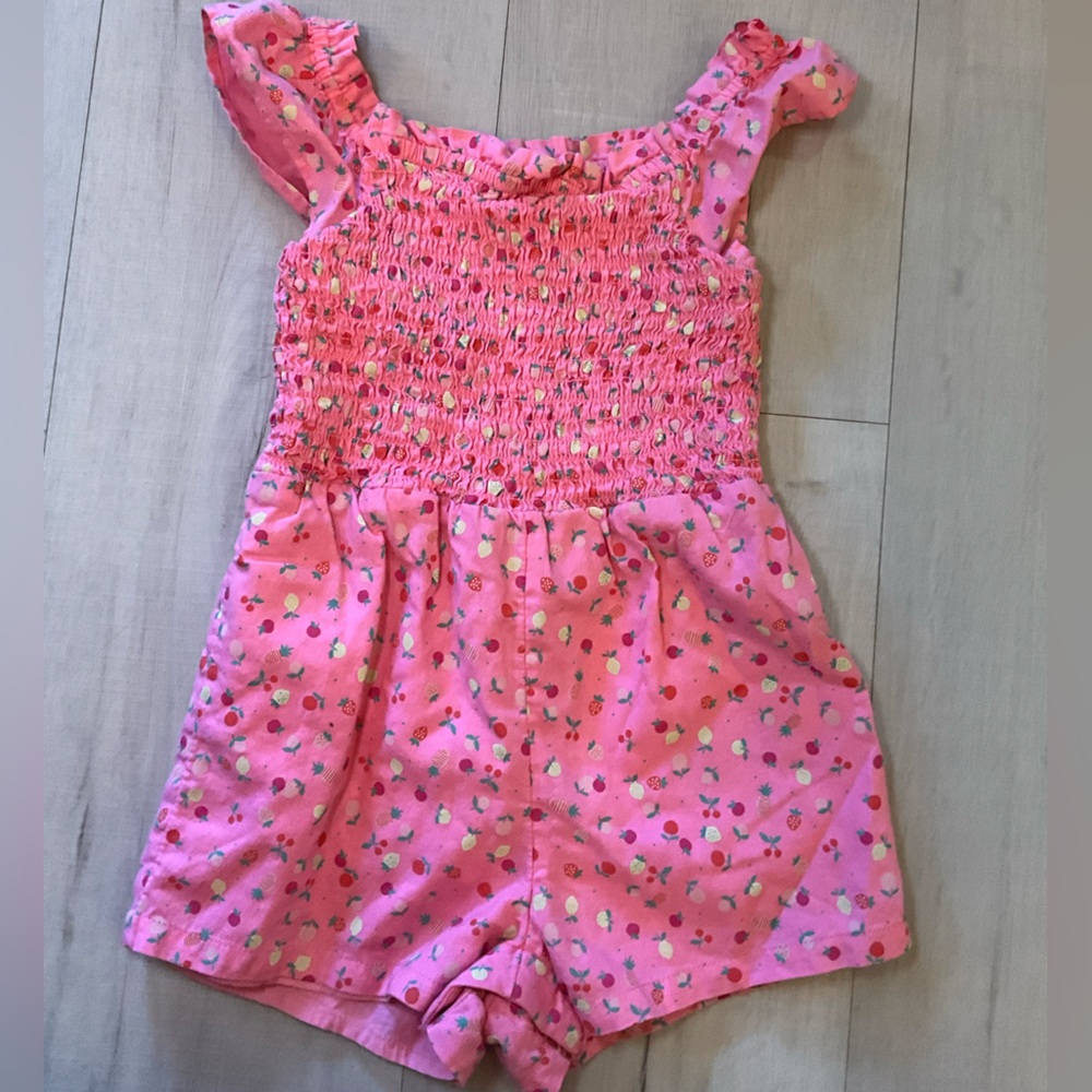 GAP‎ Pink Lemon & Berry Print Ruffle Sleeve Romper